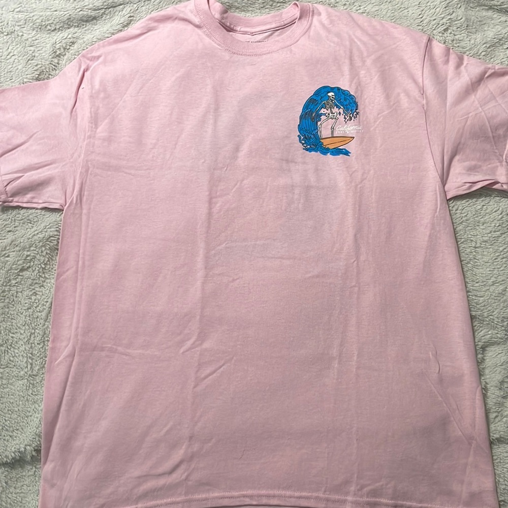 Skeleton Surfing Tshirt: XL: Pink